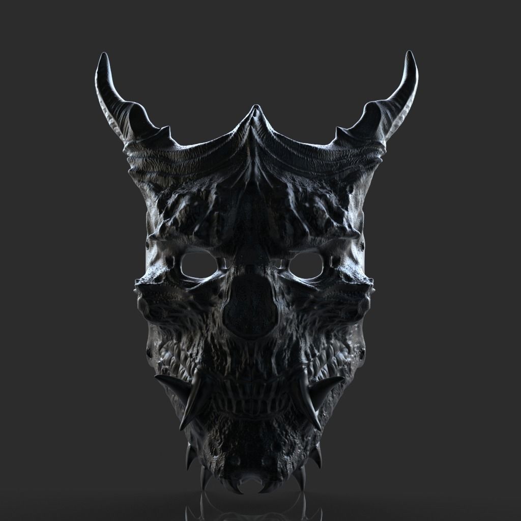 Oni Mask 3D print model_3