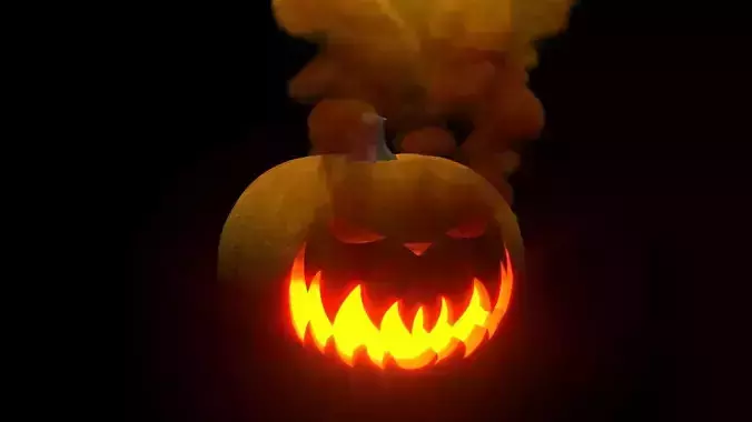 burning halloween pumpkin 3D model