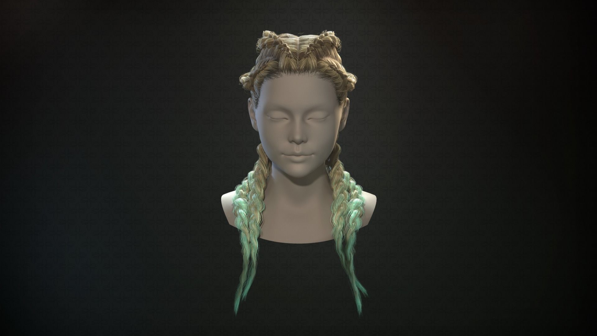 Realtime Braids Low-poly 3D model_3
