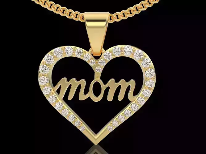 Mother heart jewelry printable  3D model