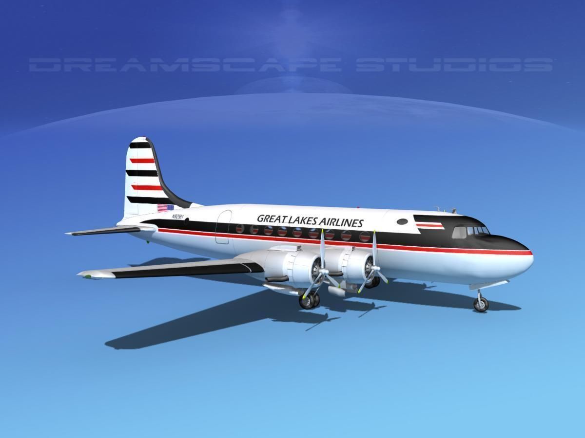 Douglas DC-4 Great Lakes Airlines 3D model_3