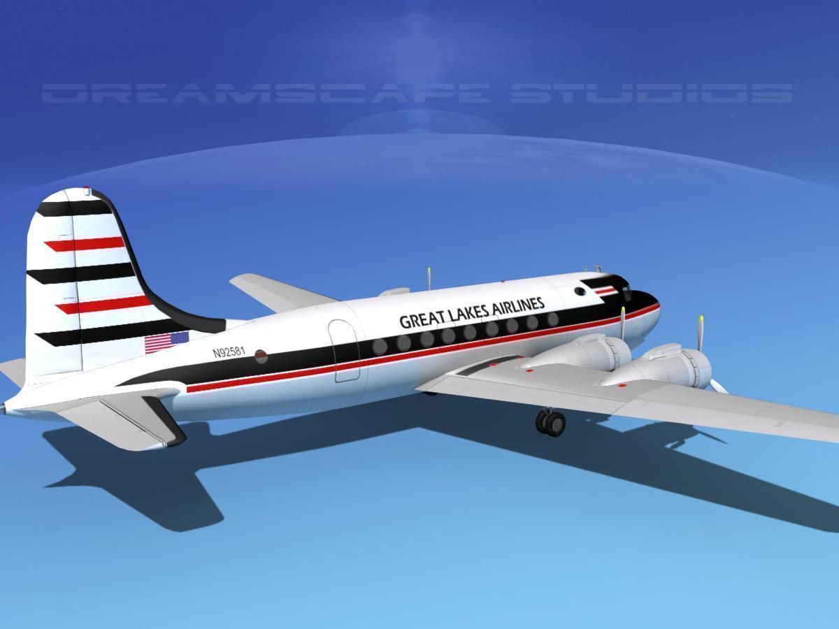 Douglas DC-4 Great Lakes Airlines 3D model_5