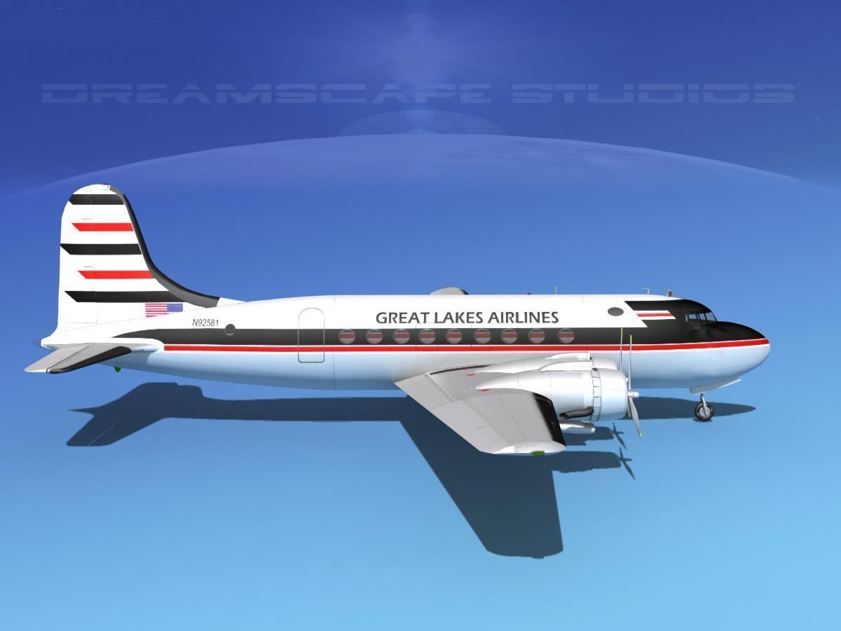 Douglas DC-4 Great Lakes Airlines 3D model_4