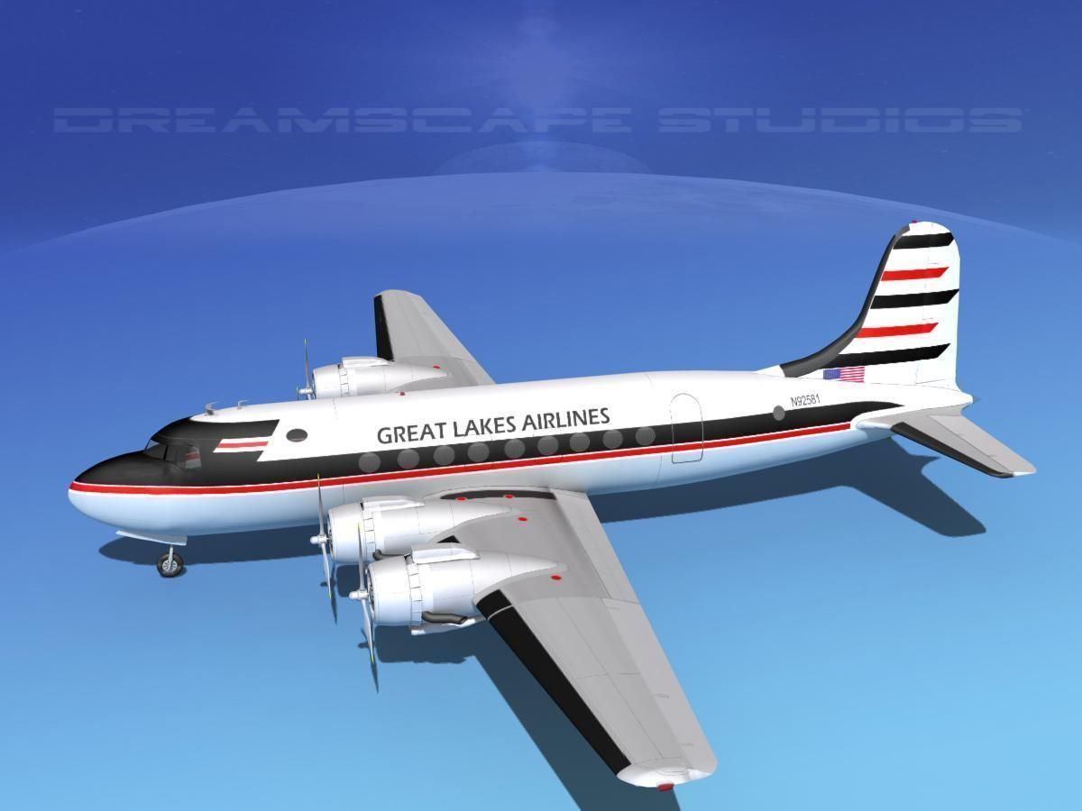 Douglas DC-4 Great Lakes Airlines 3D model_9