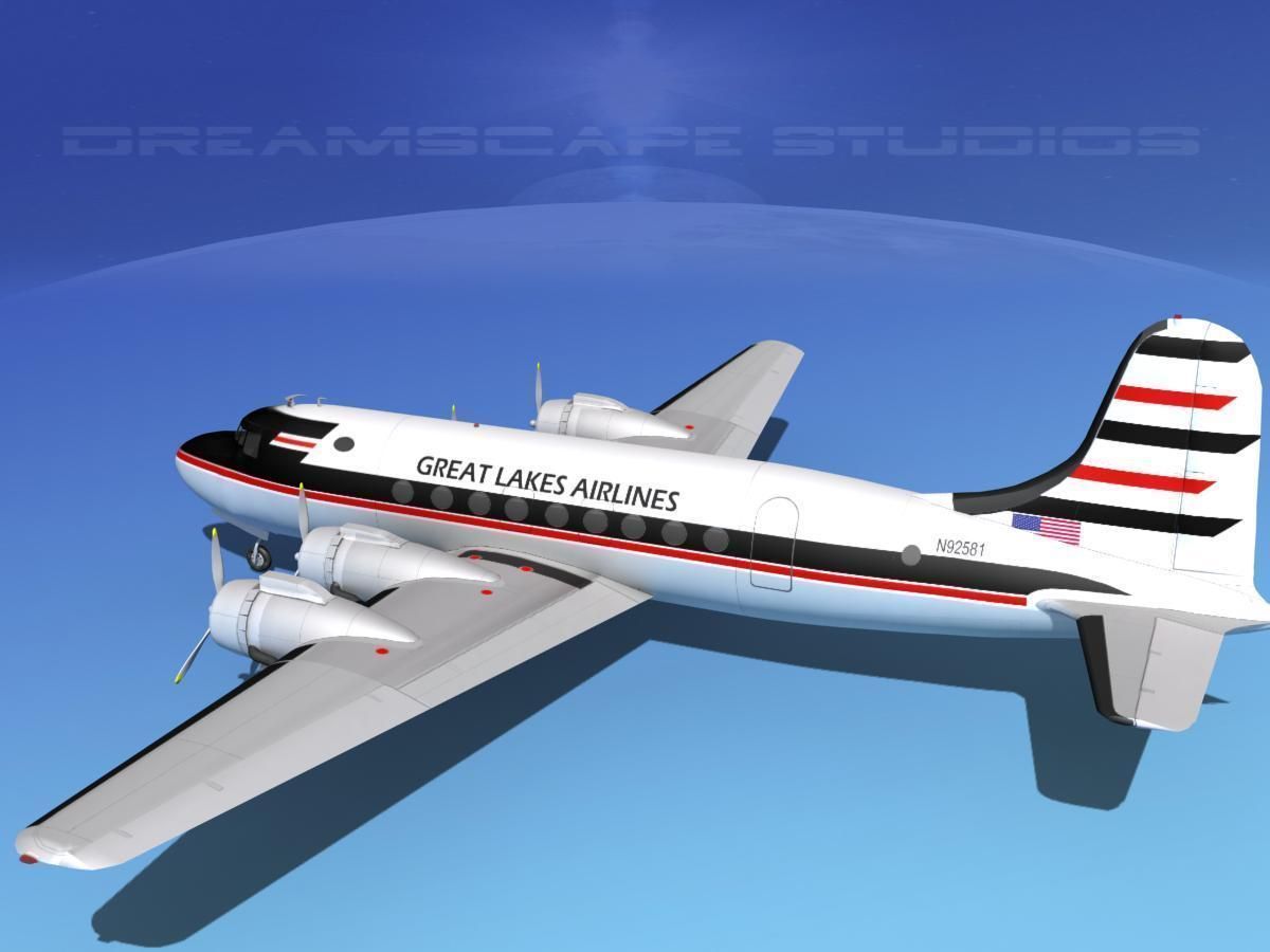 Douglas DC-4 Great Lakes Airlines 3D model_8