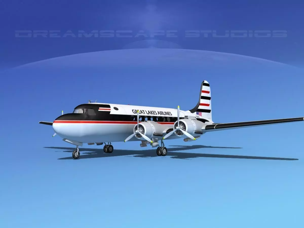 Douglas DC-4 Great Lakes Airlines 3D model_0