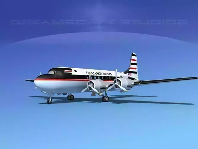 Douglas DC-4 Great Lakes Airlines 3D model