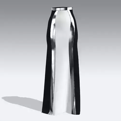 SKIRT BLACK WHITE METALIC