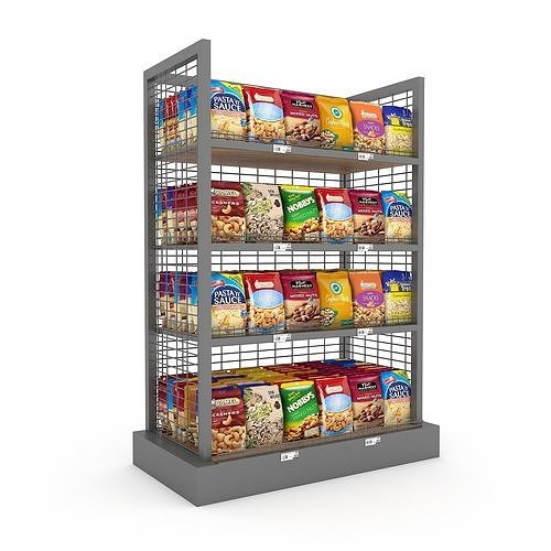 3D nuts and chips store model Low-poly 3D model