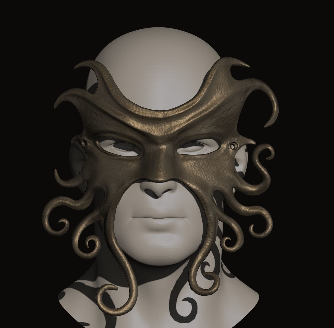 Cthulhu mask 3D print model_9