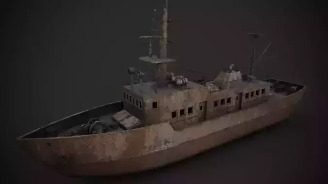 Old rusted abandoned vessel 3D model