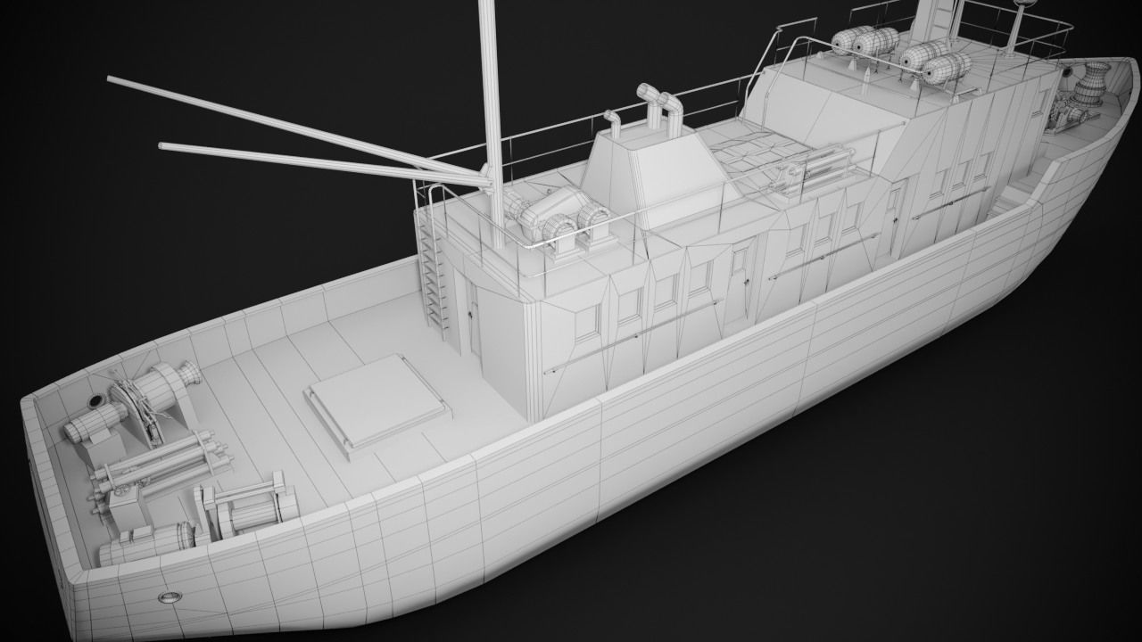 Old rusted abandoned vessel 3D model_11