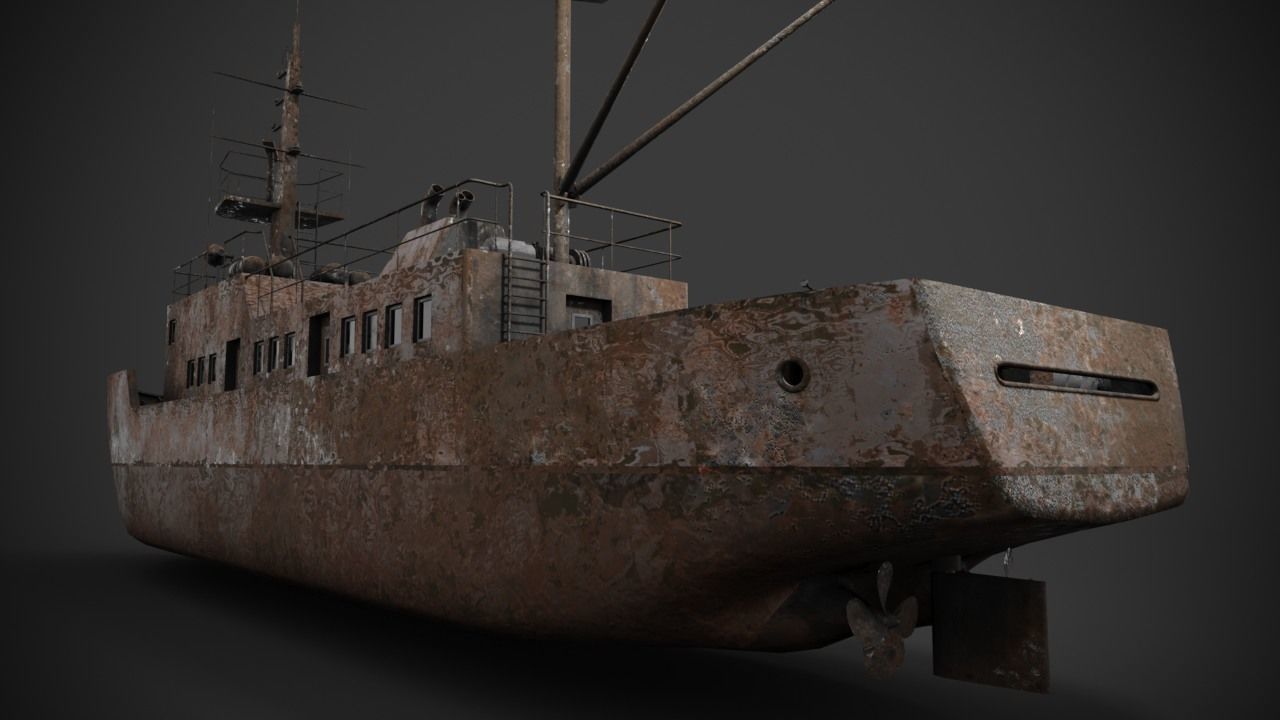 Old rusted abandoned vessel 3D model_9