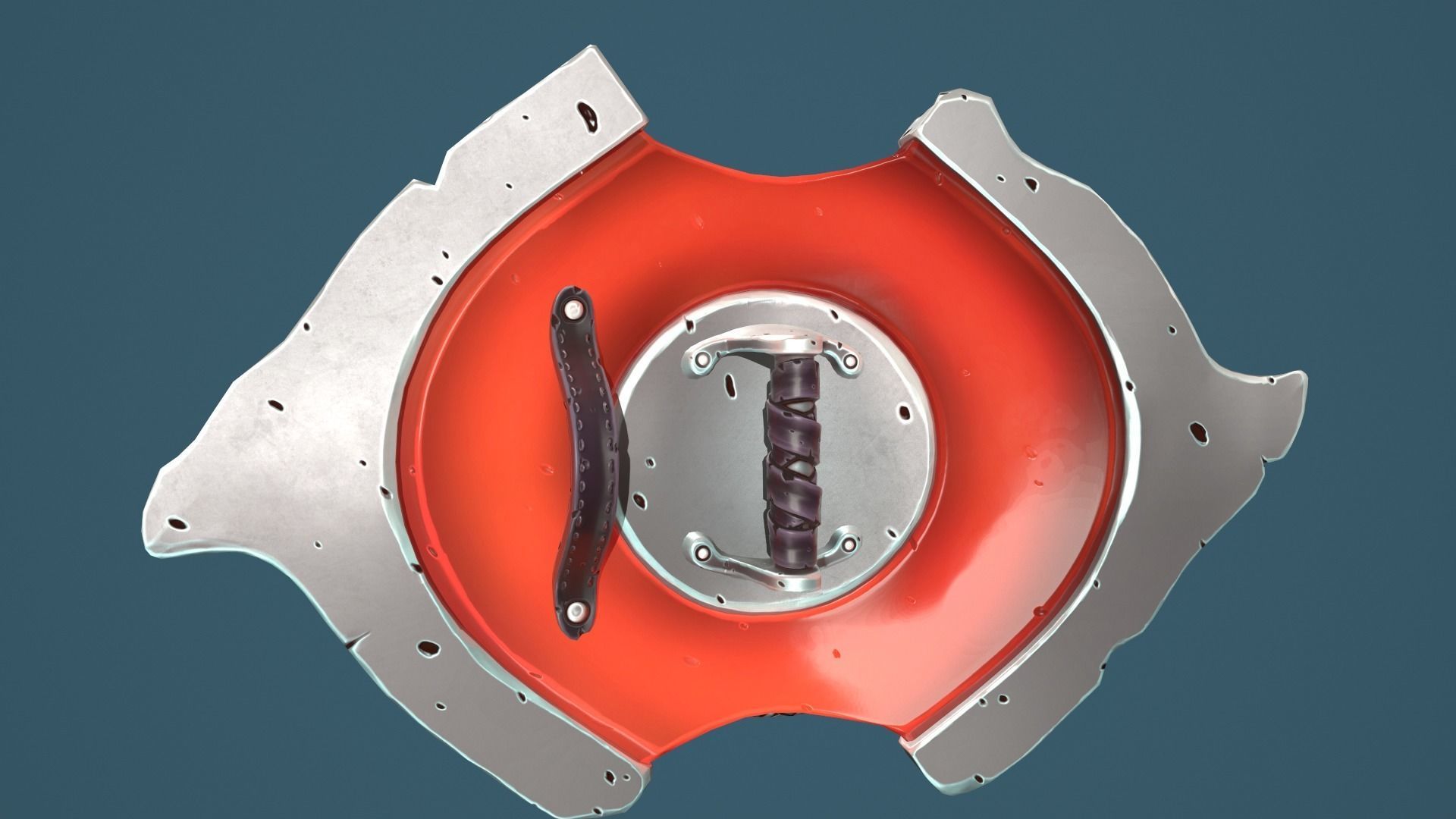 Snake shield Low-poly 3D model_26