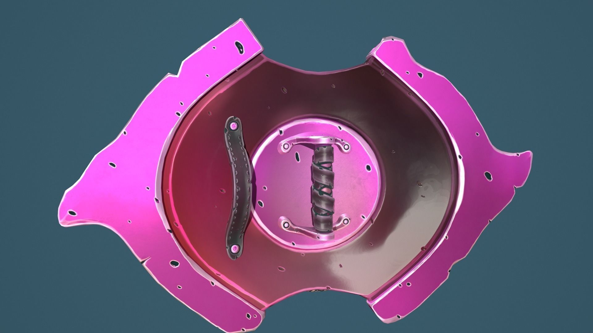 Snake shield Low-poly 3D model_25