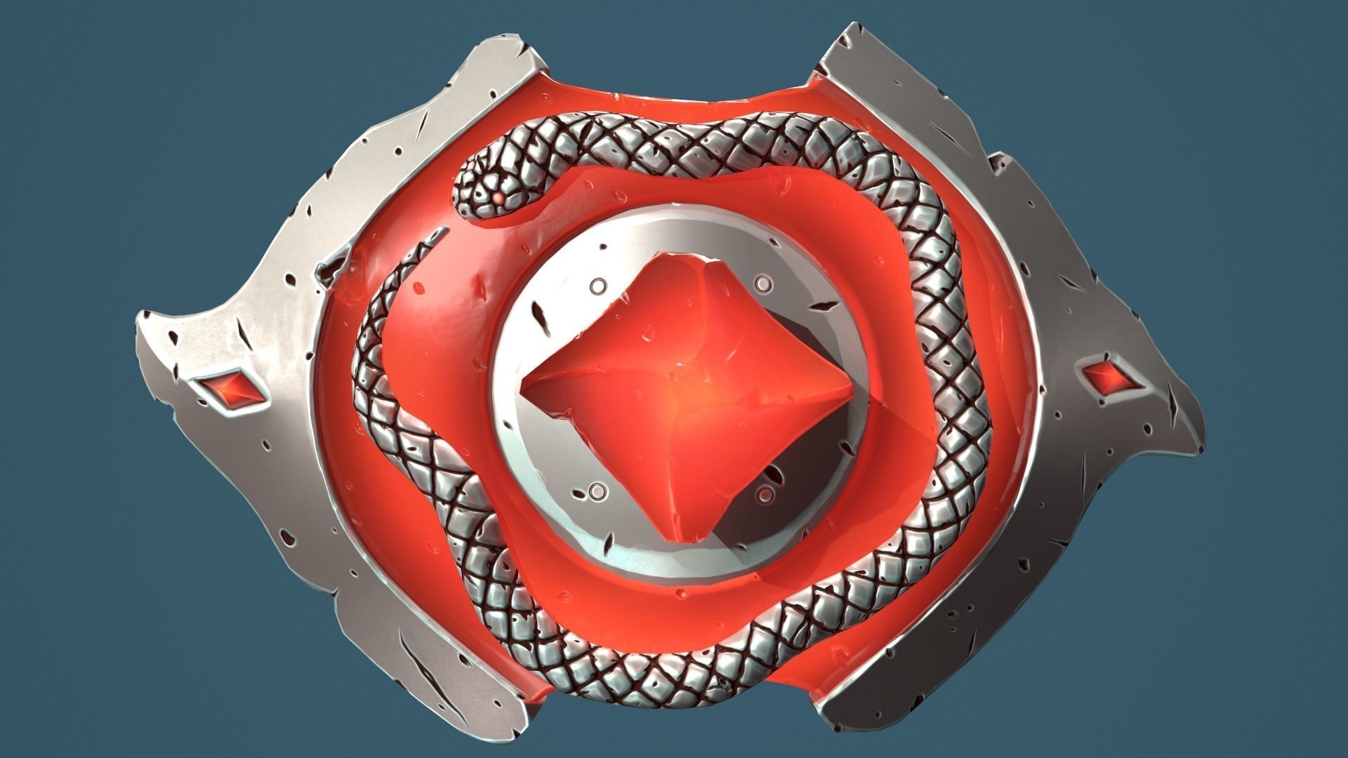 Snake shield Low-poly 3D model_13