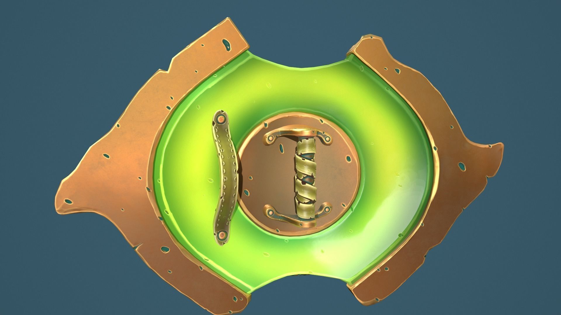 Snake shield Low-poly 3D model_21