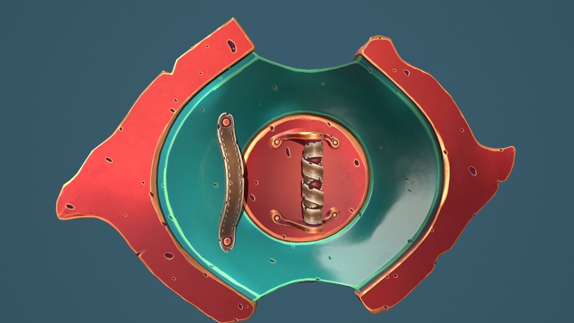 Snake shield Low-poly 3D model_22