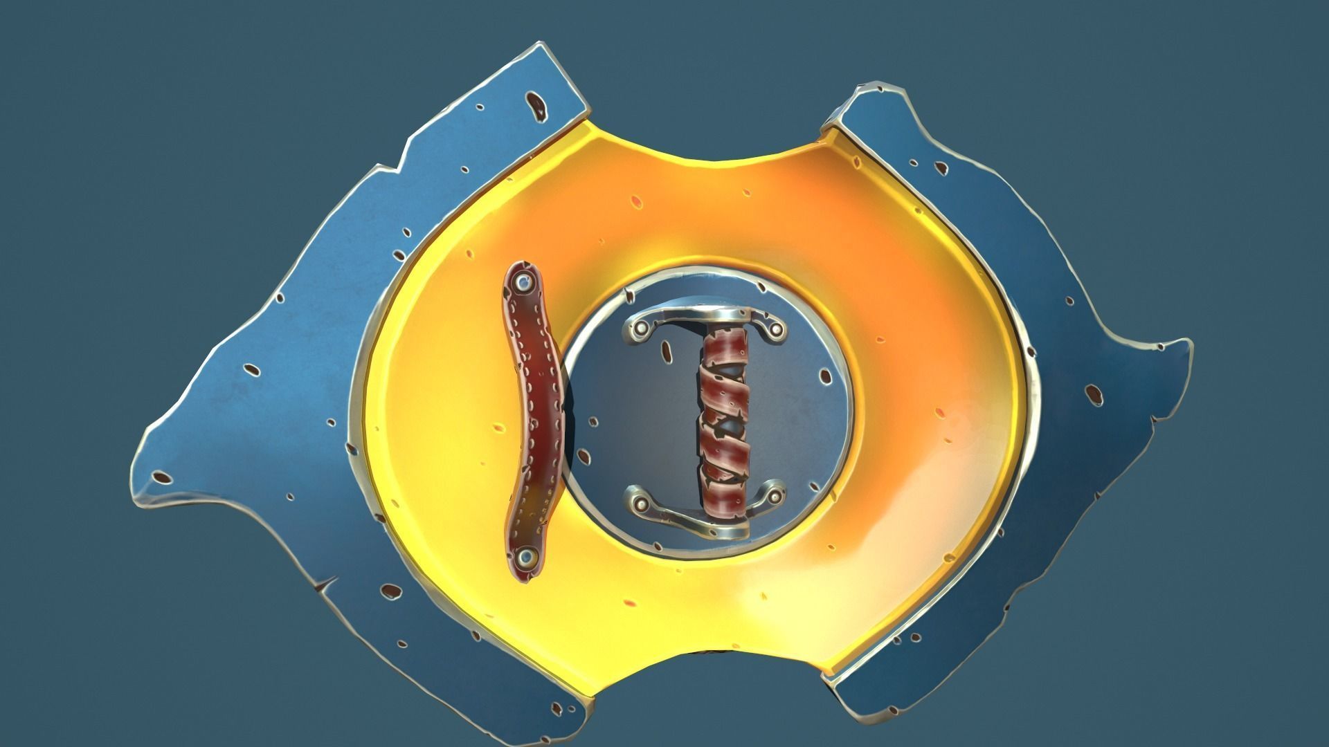 Snake shield Low-poly 3D model_28