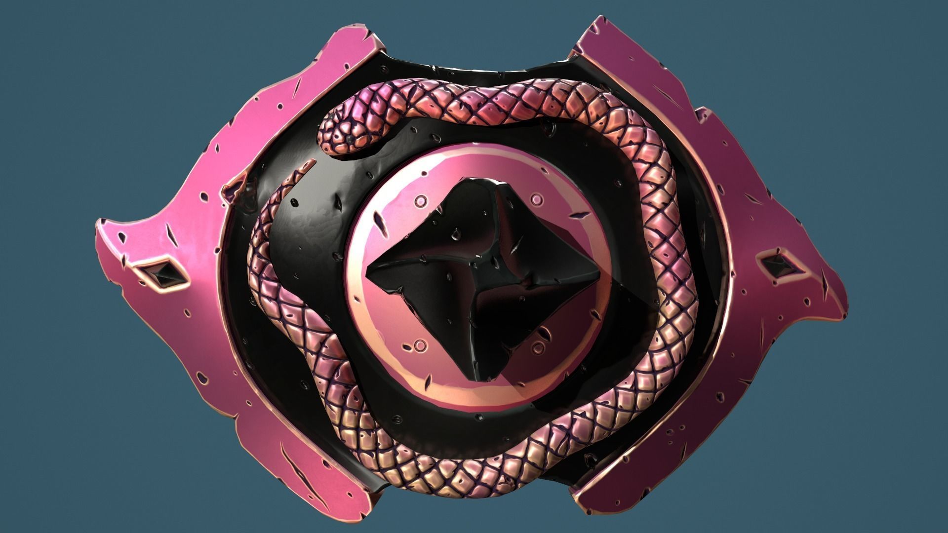 Snake shield Low-poly 3D model_18