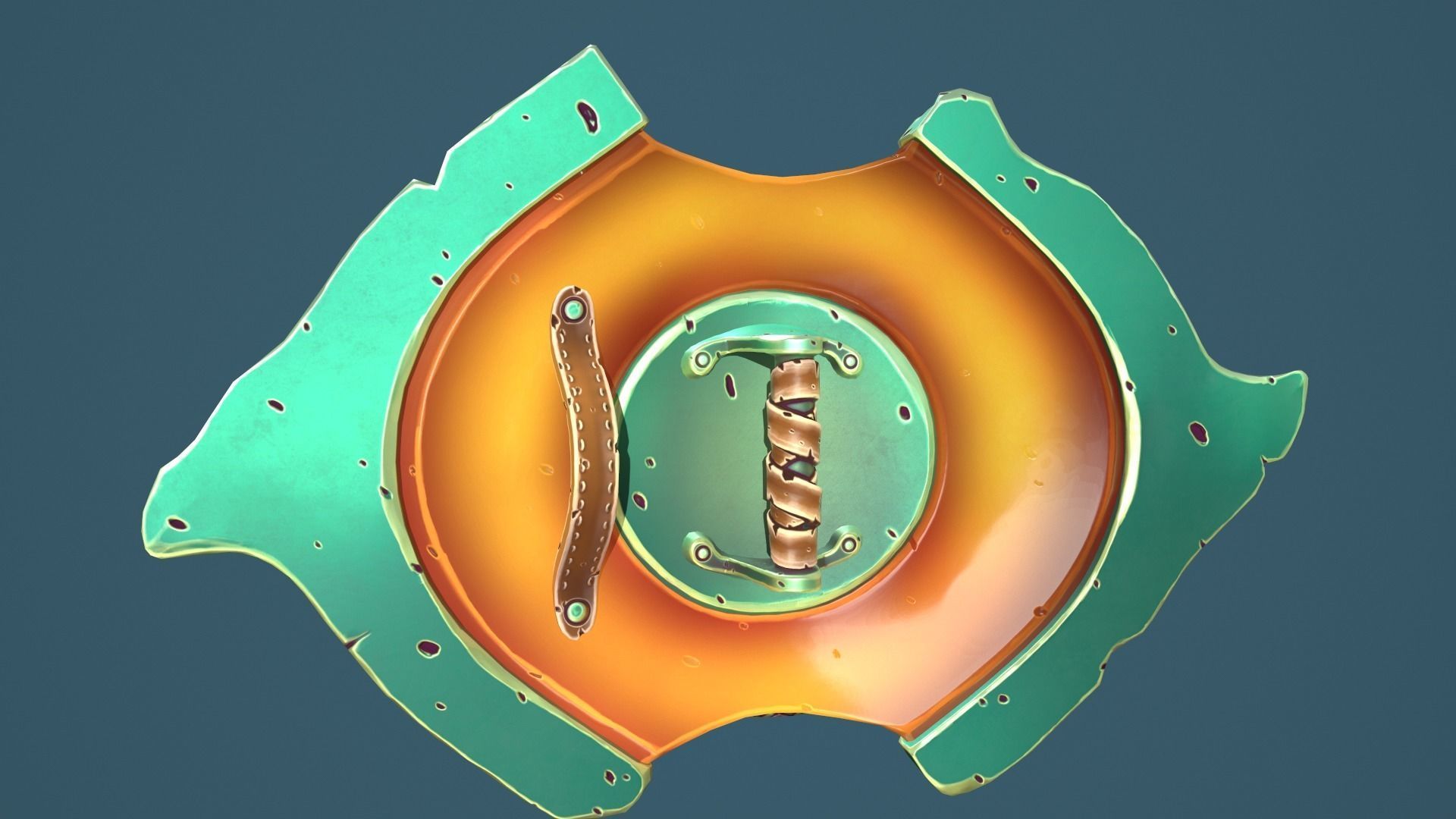 Snake shield Low-poly 3D model_23