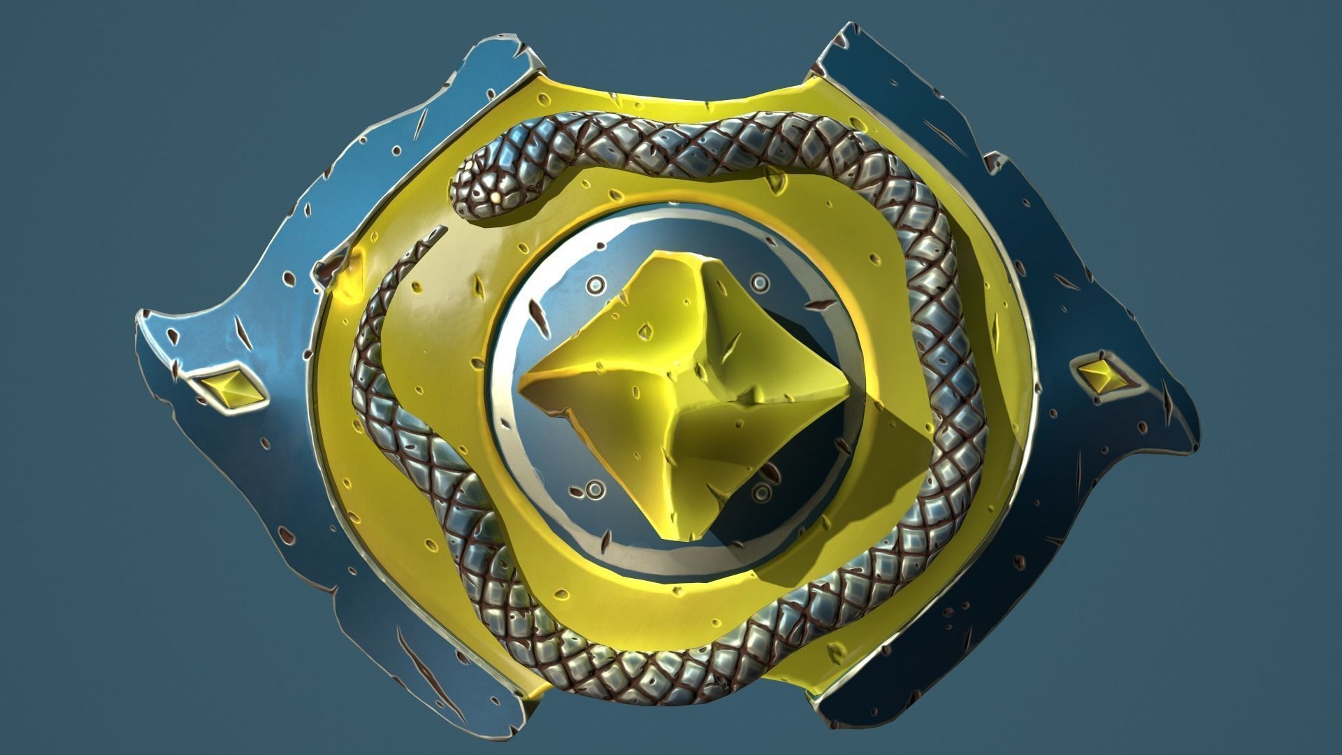 Snake shield Low-poly 3D model_16