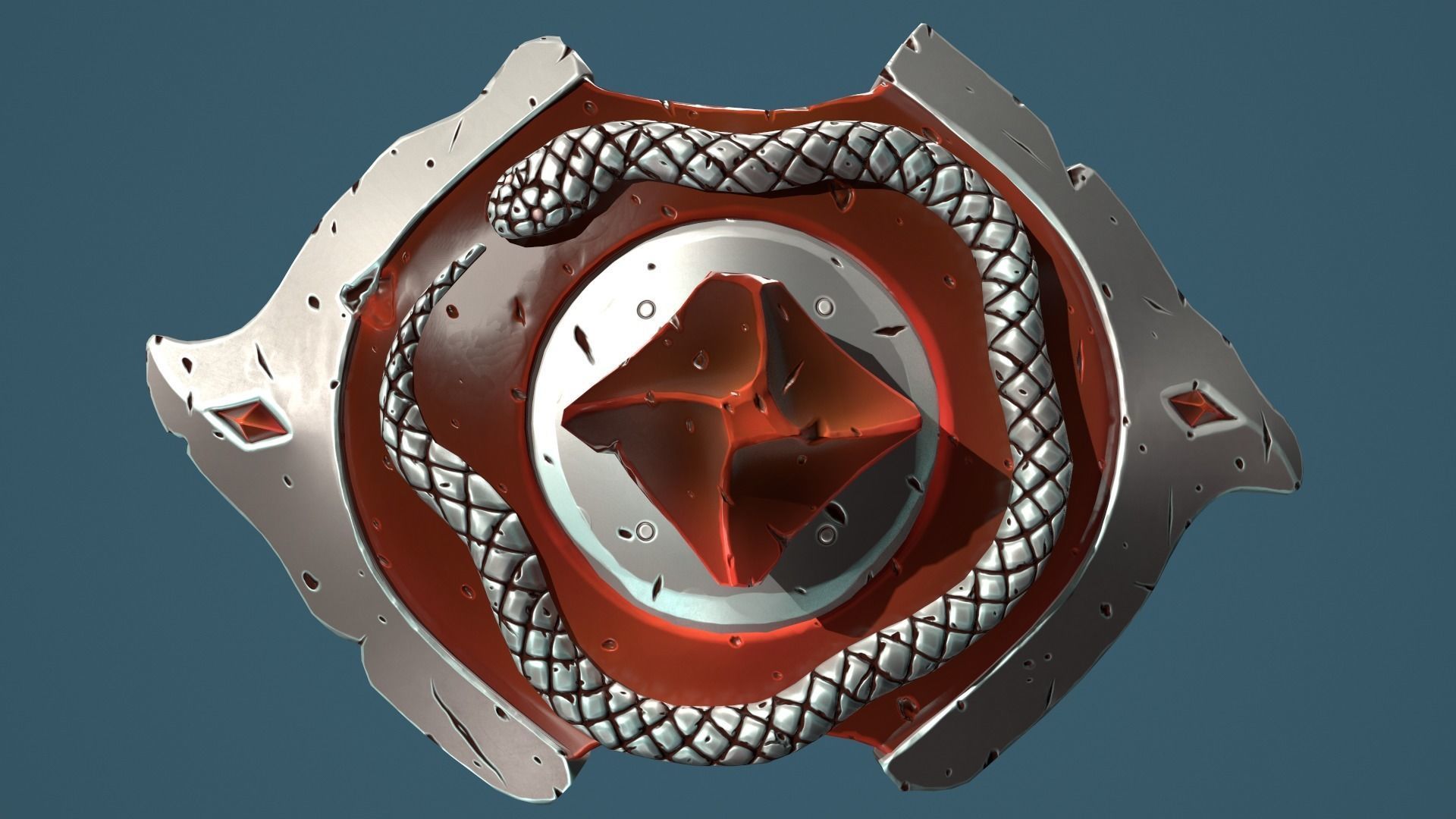 Snake shield Low-poly 3D model_12