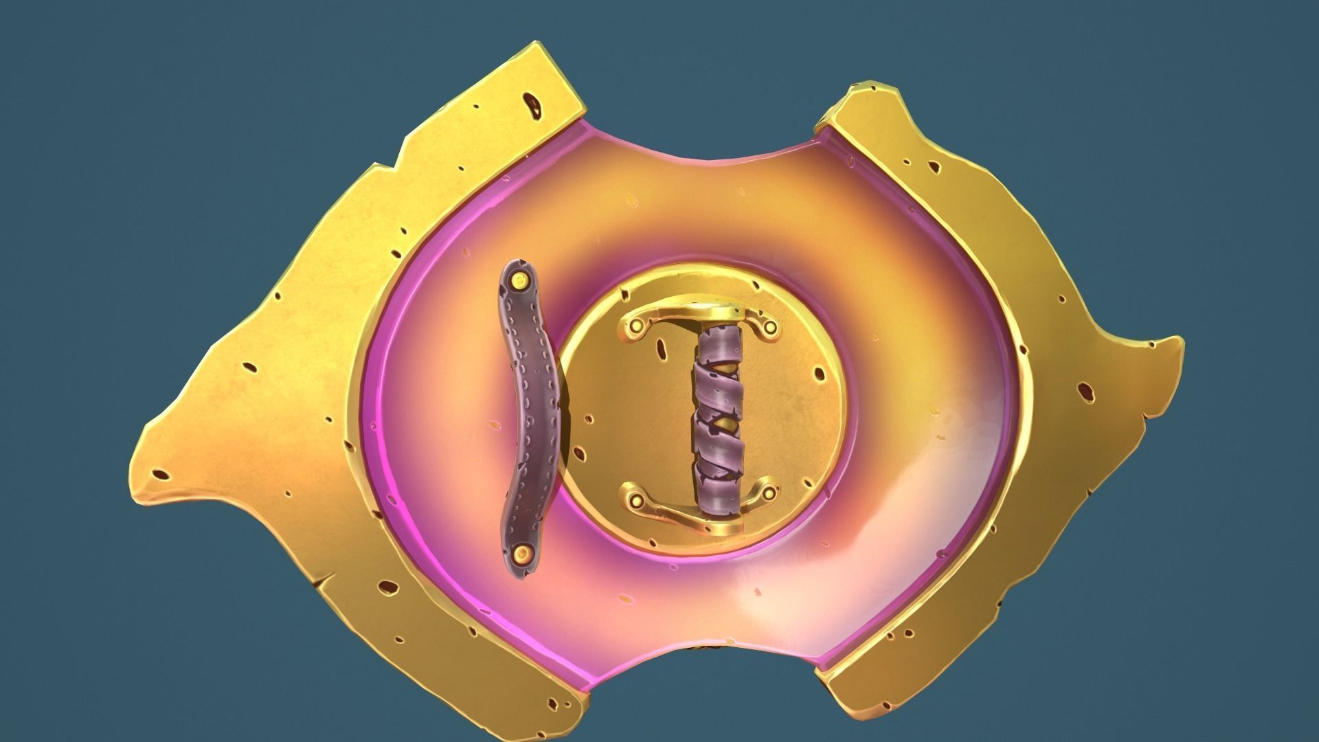 Snake shield Low-poly 3D model_24