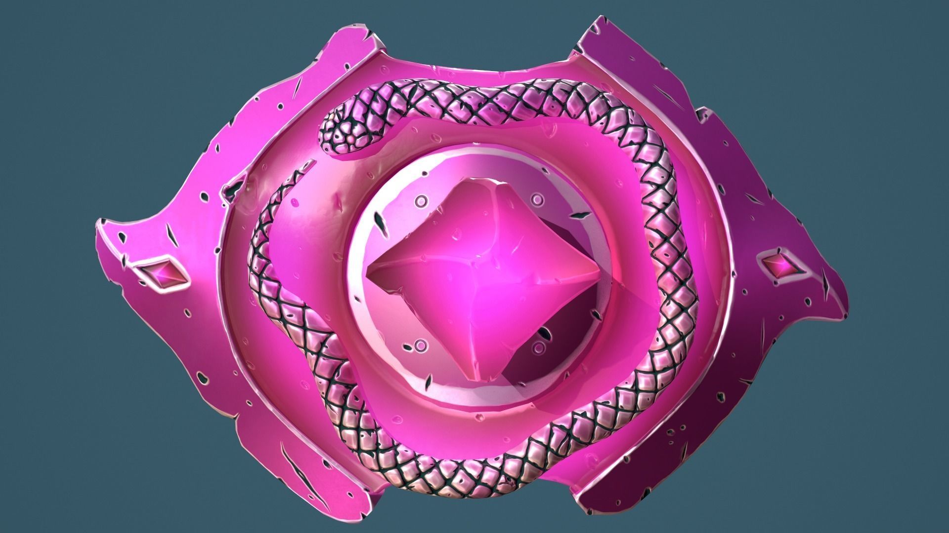 Snake shield Low-poly 3D model_11