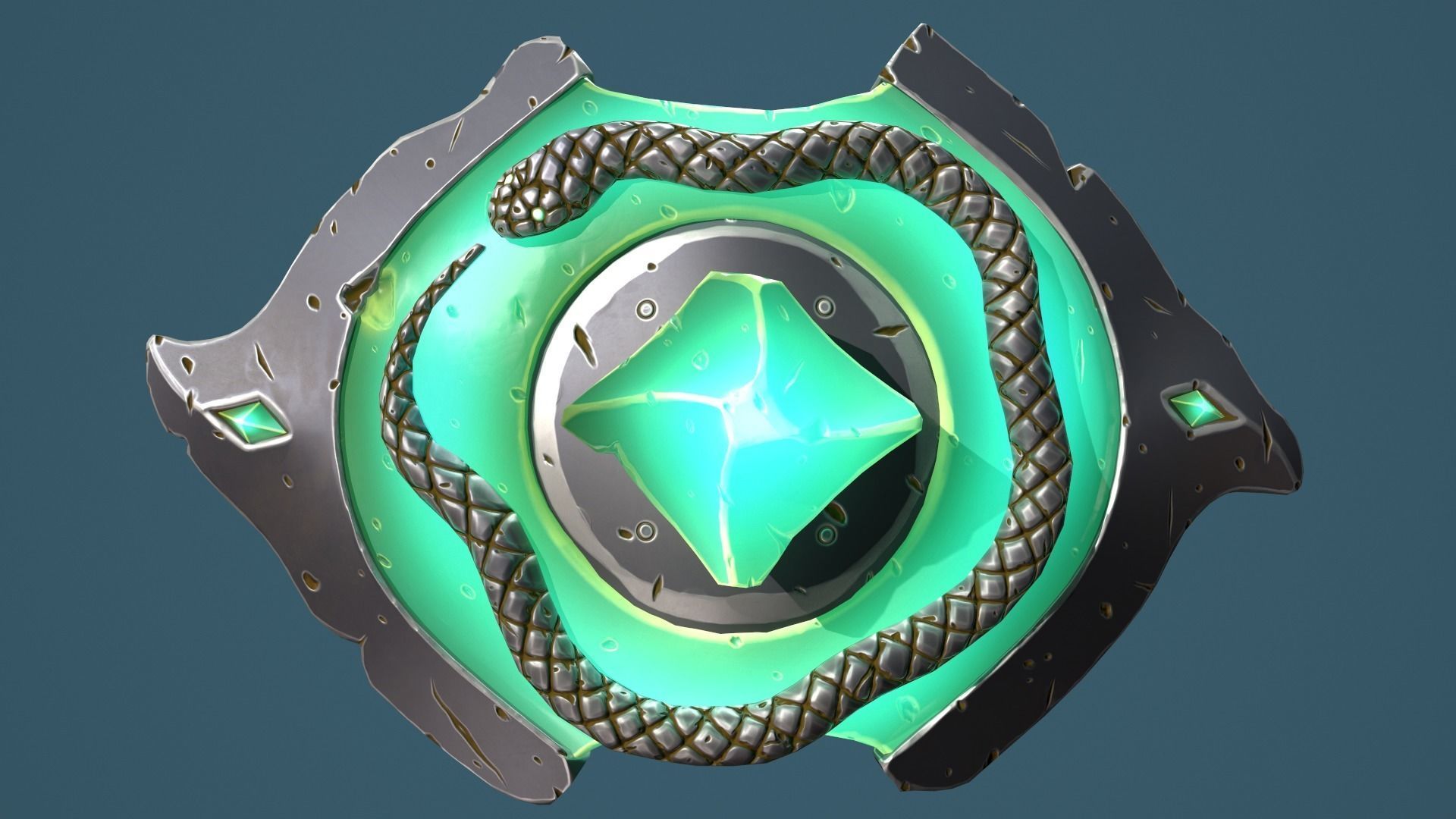 Snake shield Low-poly 3D model_15