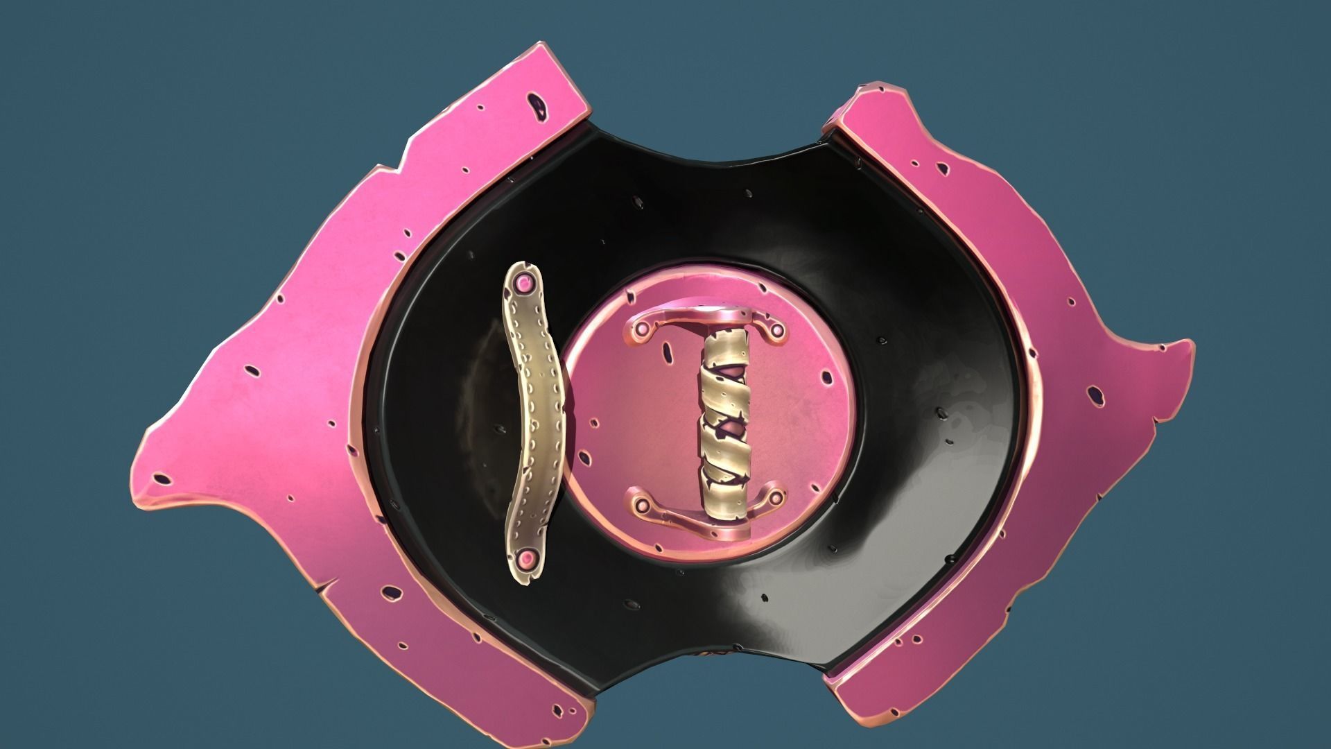 Snake shield Low-poly 3D model_29