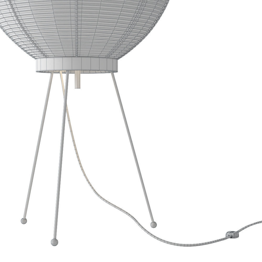 Vitra Akari 3A and 10A table and floor lamp 3D model_7