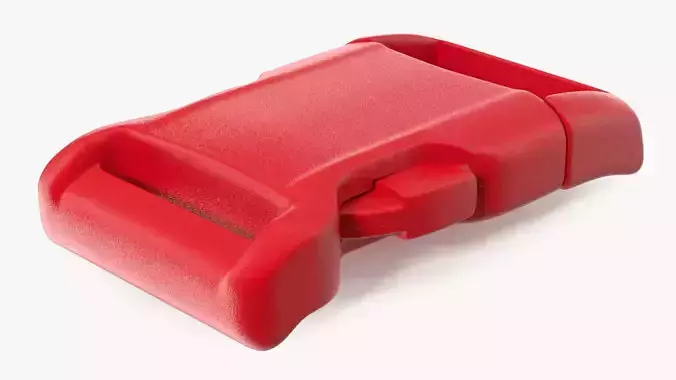 YKK Contoured Side Release Plastic Buckle Red 3D model