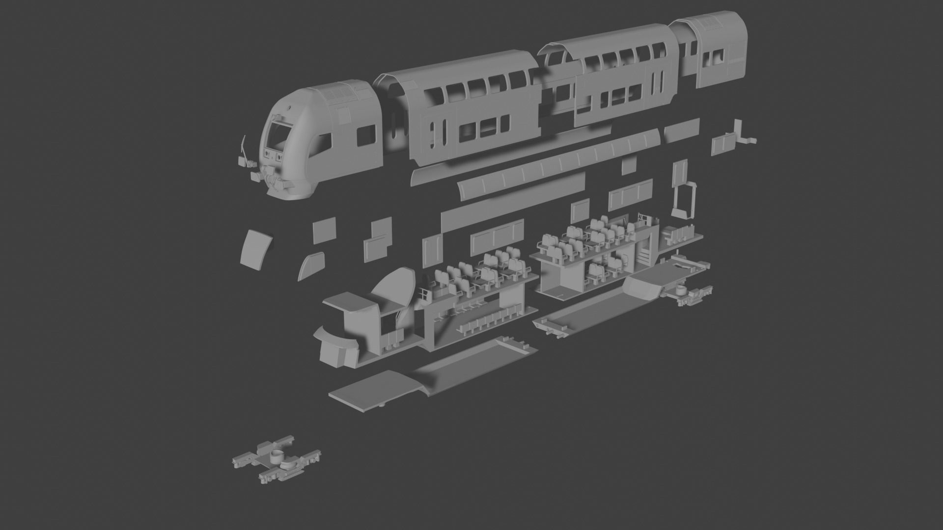H0 1-87 scale Doppelstockwagen DABpbzfa 767 3D print model_15