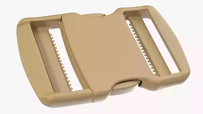 YKK Flat Dual Release Plastic Buckle Khaki 3D model