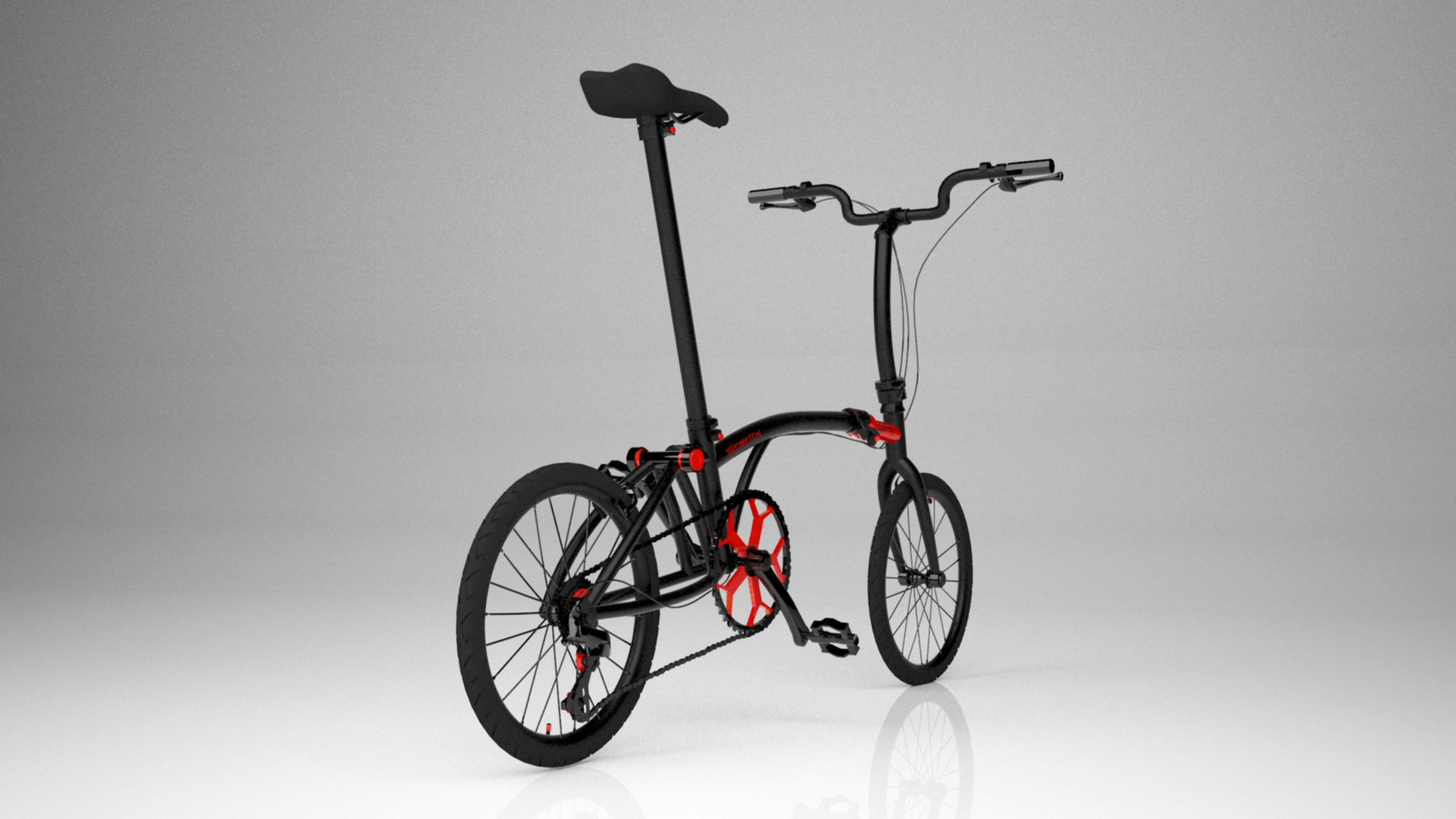 Brompton Chpt3 Black Red bicycle 3d model 3d max 2020 with vray  3D model_3