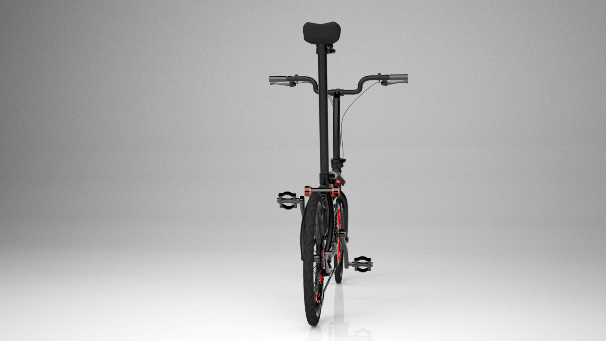 Brompton Chpt3 Black Red bicycle 3d model 3d max 2020 with vray  3D model_4