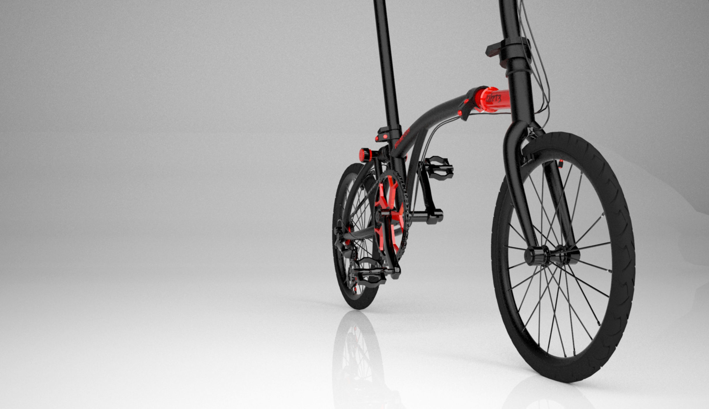 Brompton Chpt3 Black Red bicycle 3d model 3d max 2020 with vray  3D model_8