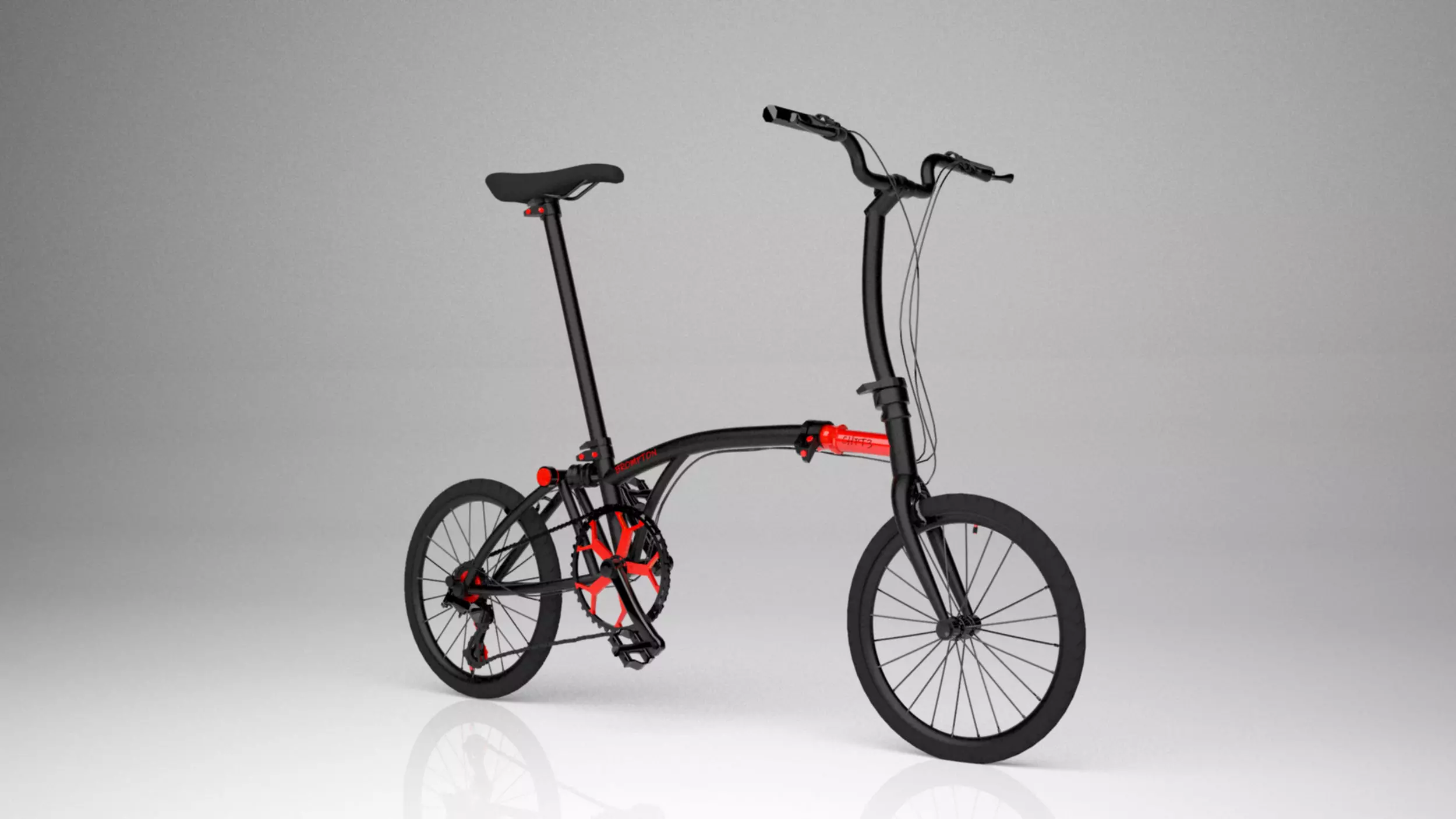 Brompton Chpt3 Black Red bicycle 3d model 3d max 2020 with vray  3D model_0