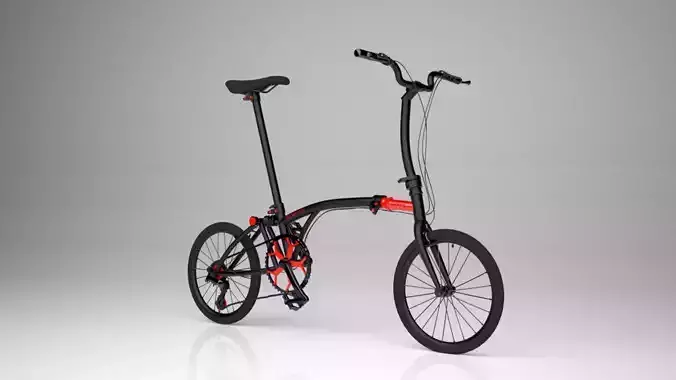 Brompton Chpt3 Black Red bicycle 3d model 3d max 2020 with vray 
