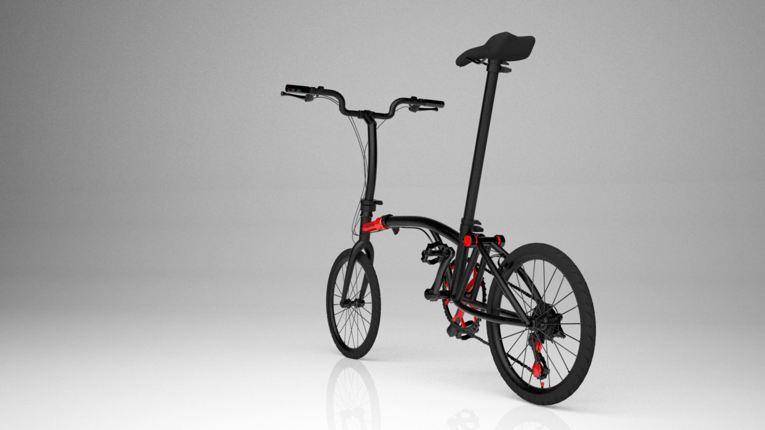 Brompton Chpt3 Black Red bicycle 3d model 3d max 2020 with vray  3D model_5