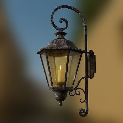 Old Antique Lamp Low-poly 3D model