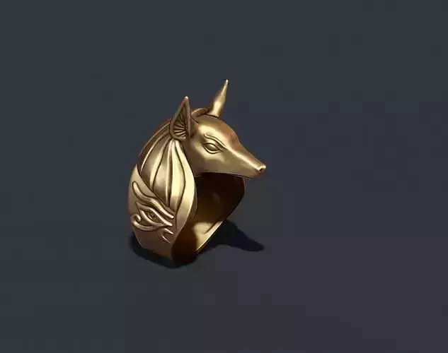 Egyptian Anubis head ring 3d 3D print model