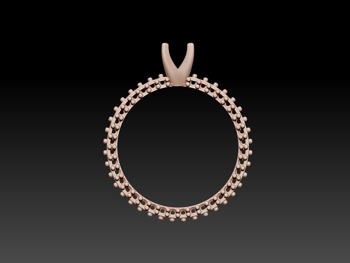 Solitaire ring 3D print model_4