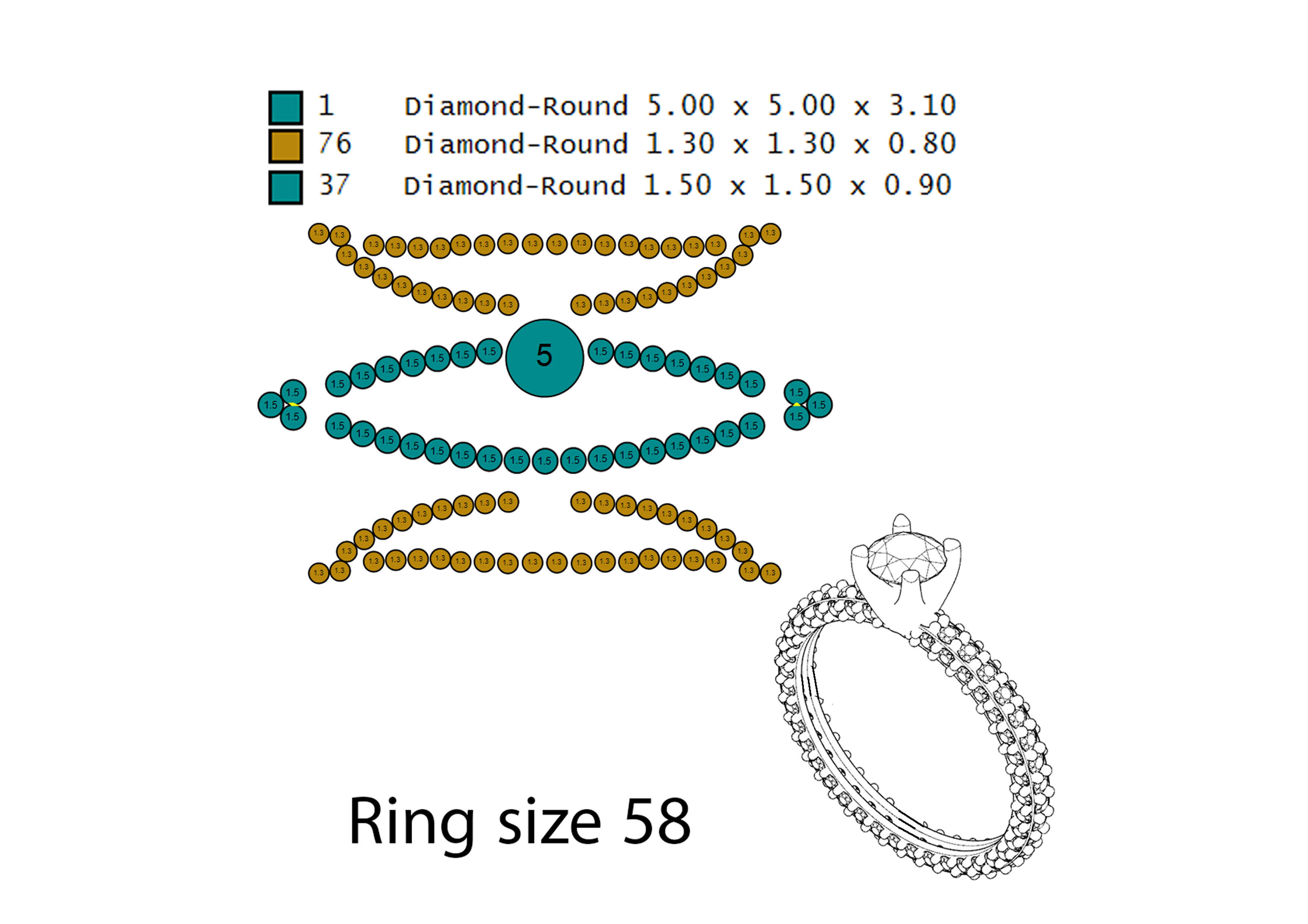 Solitaire ring 3D print model_8
