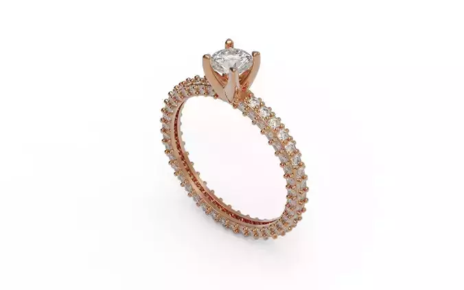 Solitaire ring 3D print model Solitaire ring 3D print model