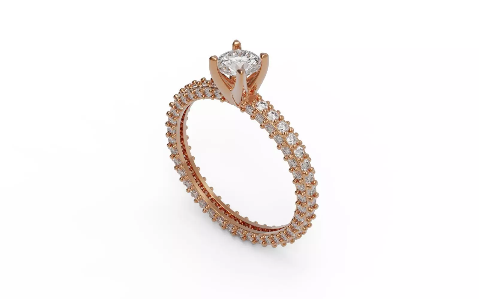 Solitaire ring 3D print model_0