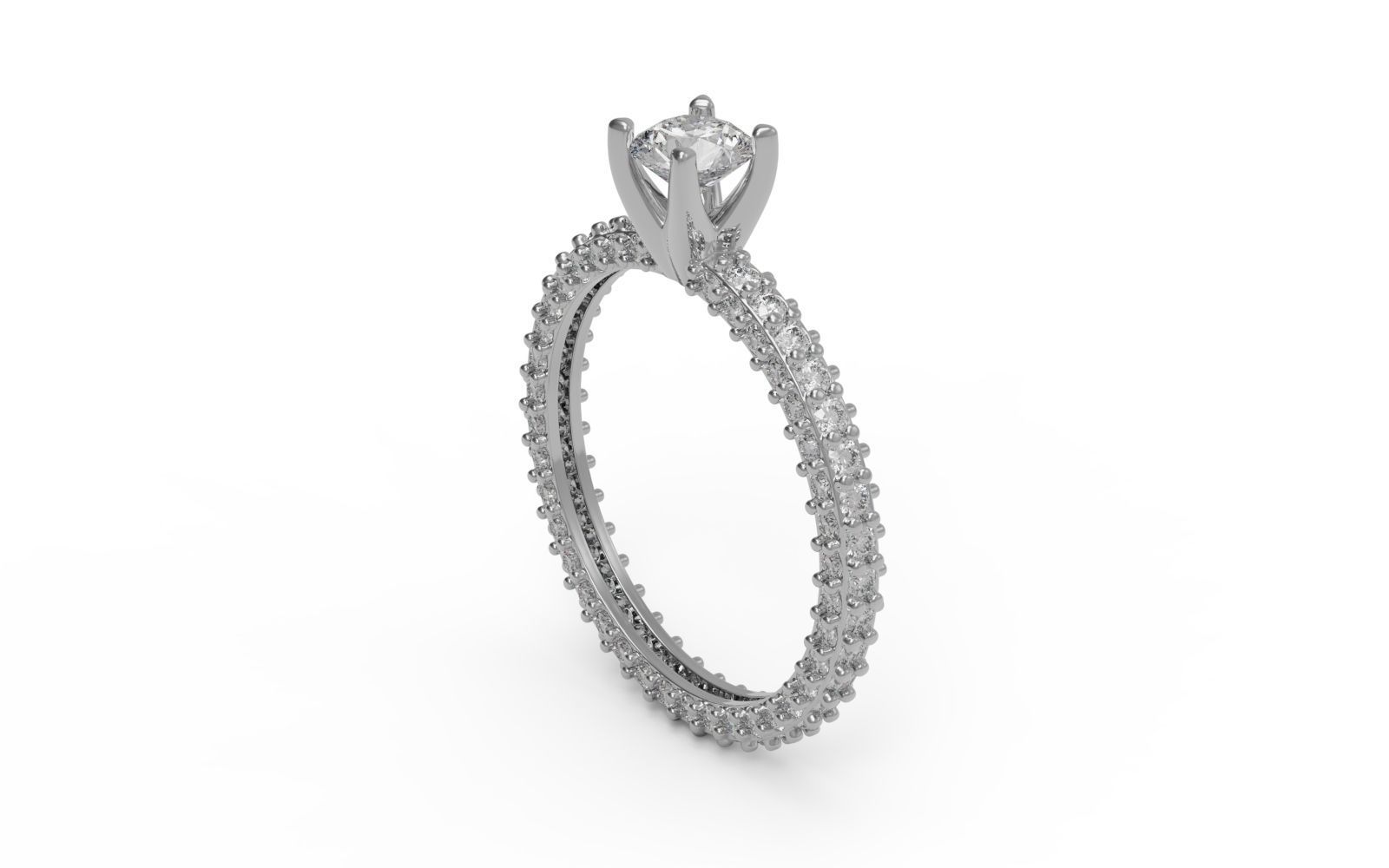 Solitaire ring 3D print model_2