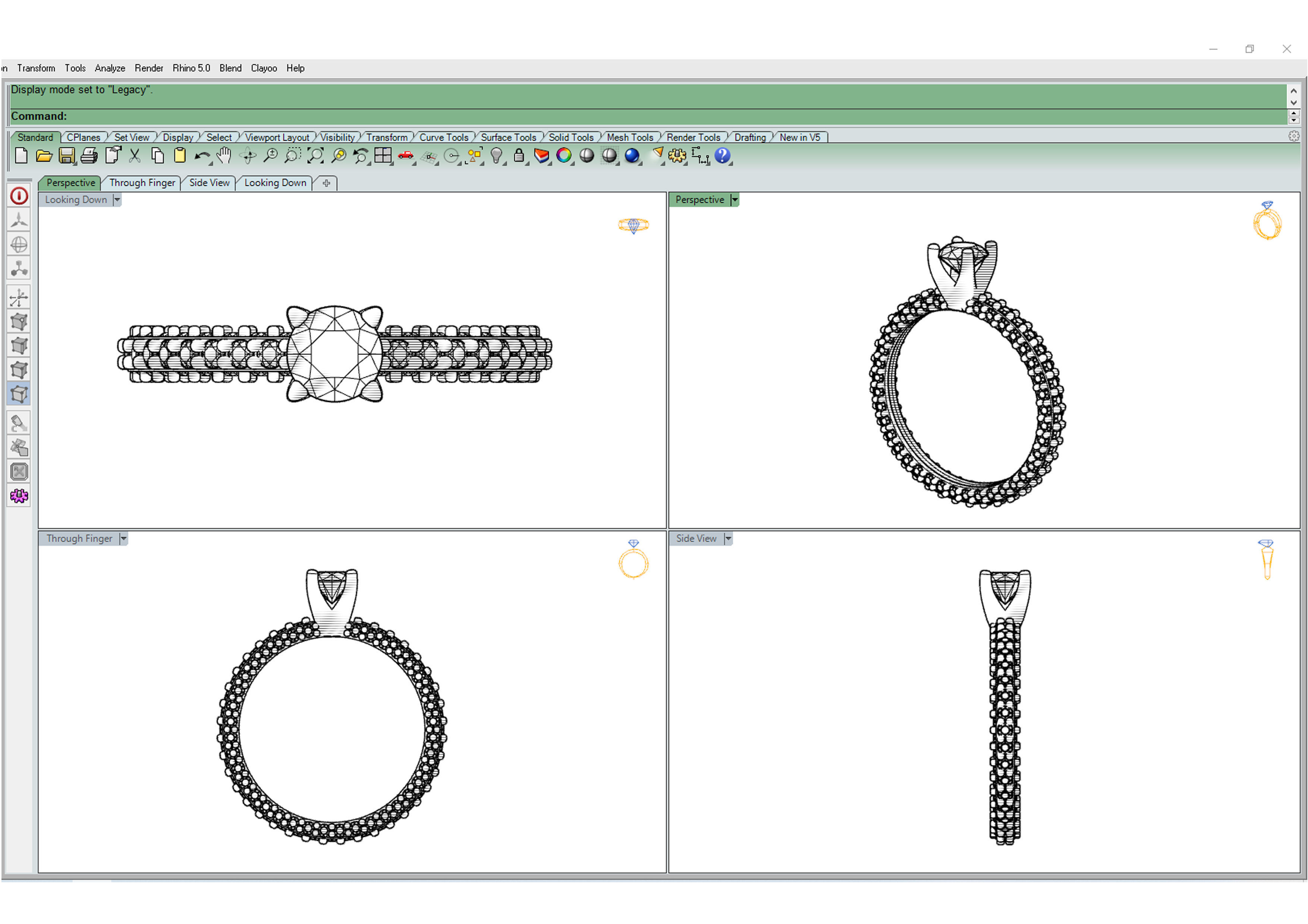 Solitaire ring 3D print model_7