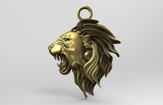 Lion head pendant  3D print model